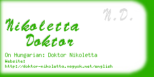 nikoletta doktor business card